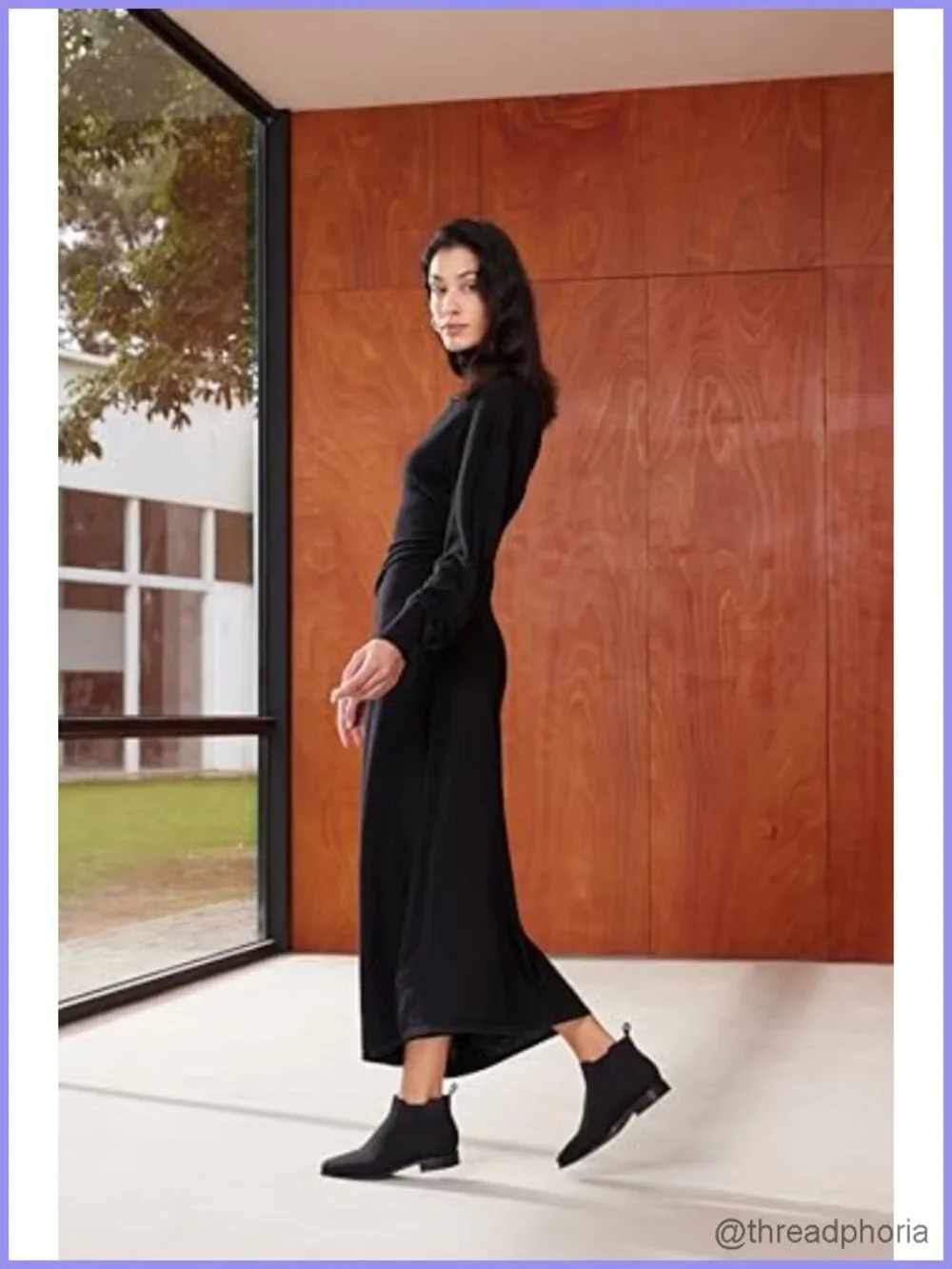 Square Toe Chelsea Ankle Boots Slip-On Water Repellent Knit Low Heel